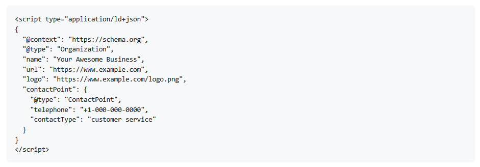 SEO best practices for launching a new website 8 ld json